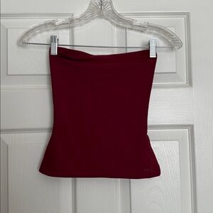 Aritzia Strapless Tube Top in Burgundy